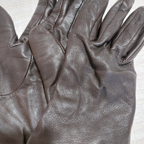 Adrienne Vitadinni Gloves Leather Brown S - Picture 3 of 4
